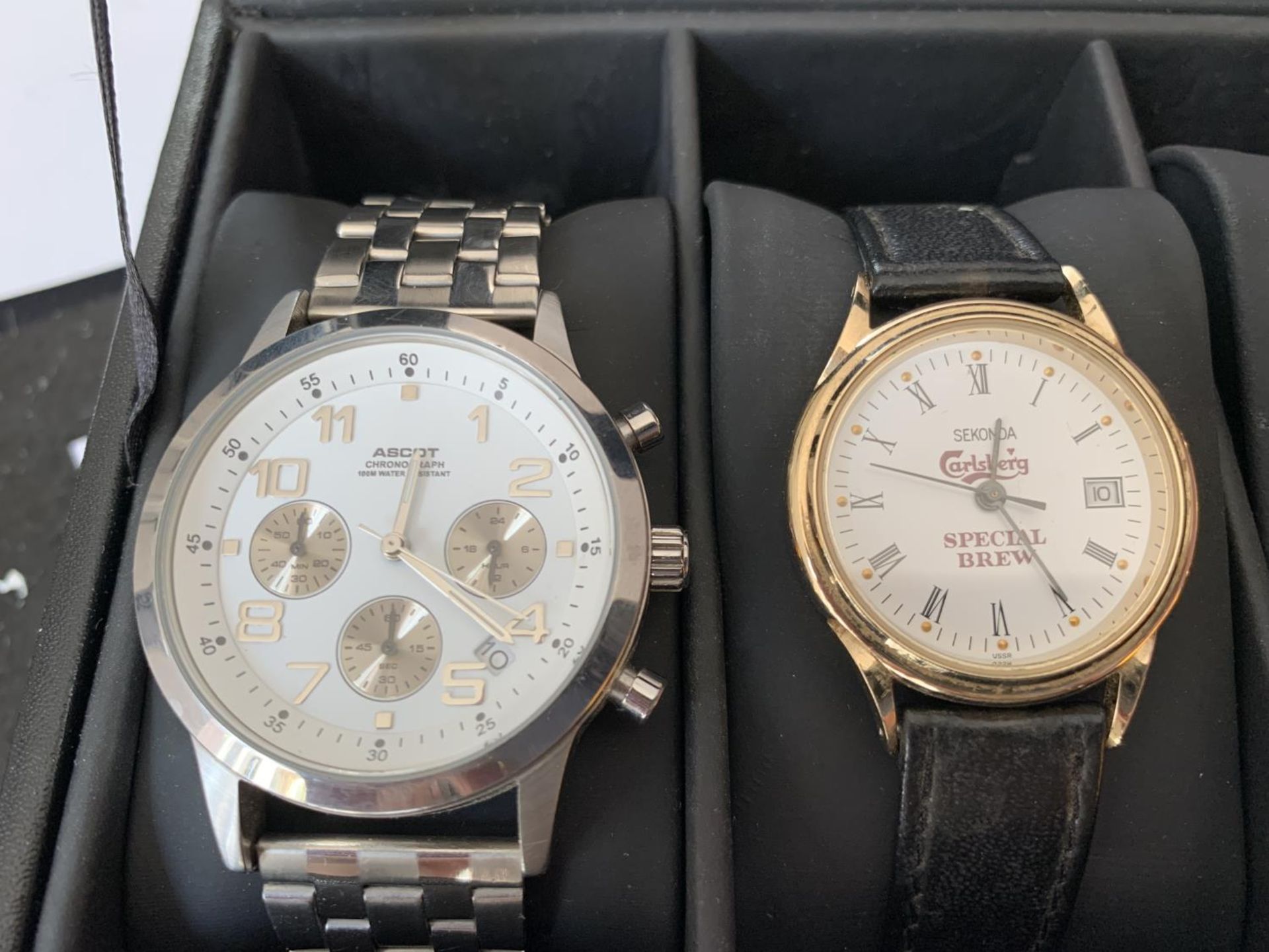 A BOX OF SIX GENTS WRISTWATCHES ALL SEEN WORKING BUT NO WARRANTY - Image 2 of 4