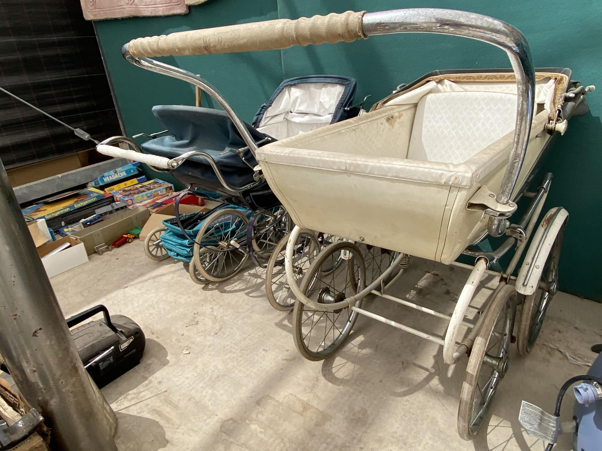 THREE VINTAGE SILVER CROSS STYLE PRAMS - Image 2 of 3