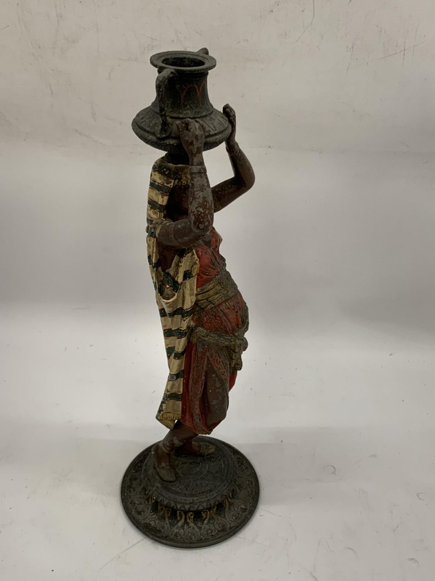 A COLD PAINTED AUSTRIAN FIGURE OF A WATER CARRIER, HEIGHT 37CM - Image 3 of 4