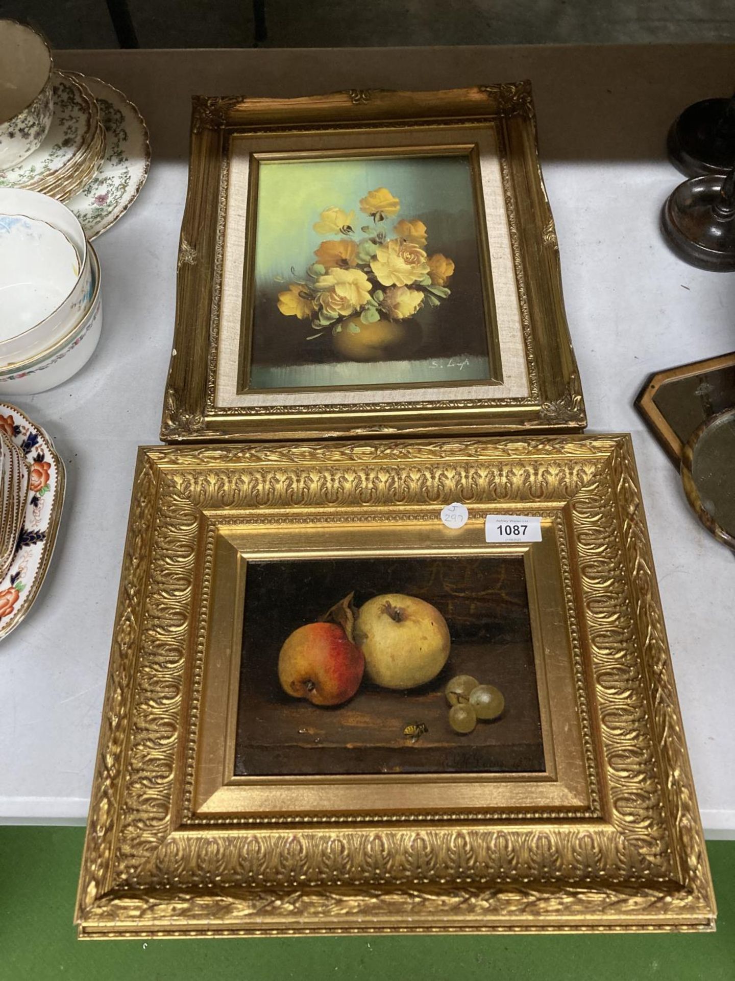 A 19TH CENTURY GILT FRAMED STILL LIFE OIL PAINTING BY EDWARD GEORGE HANDEL LUCAS, SIGNED E.G.H LUCAS