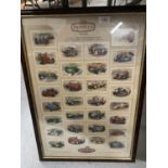 A COLLECTION OF DONNINGTON CASTELLA CIGAR CARDS IN A FRAME
