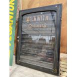 A VINTAGE ORIGINAL CHEMIST CABINET WITH KEY IN THE SAFE