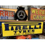 A LARGE ENAMEL PIRELLI TYRES SIGN, 91 X 30CM