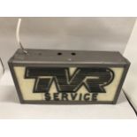 A TVR SERVICE ILLUMINATED BOX SIGN