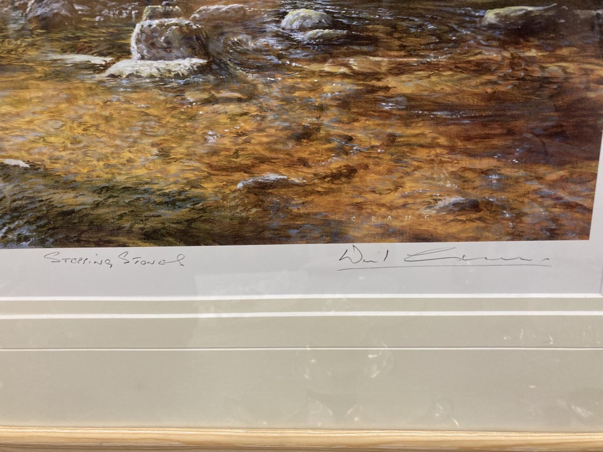 A FRAMED PENCIL SIGNED LIMITED EDITION PRINT TITLED 'STEPPING STONES' - Image 2 of 3