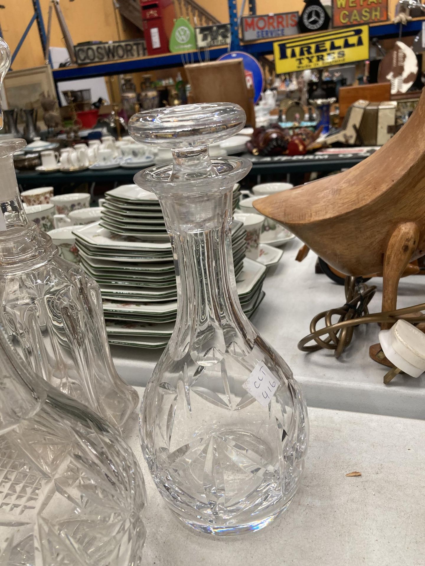 A GROUP OF THREE VICTORIAN AND LATER DECANTERS - Image 2 of 3