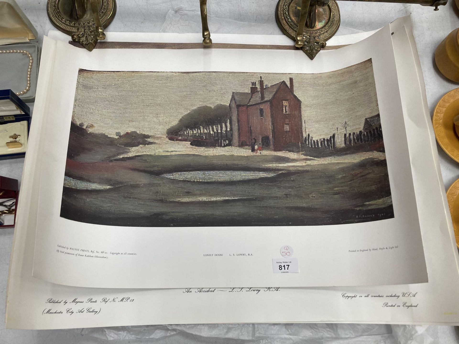 A GROUP OF L.S. LOWRY UNFRAMED PRINTS, THE LONELY HOUSE ETC
