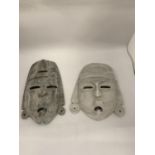 TWO MARBLE STYLE FACE MASK WALL PLAQUES