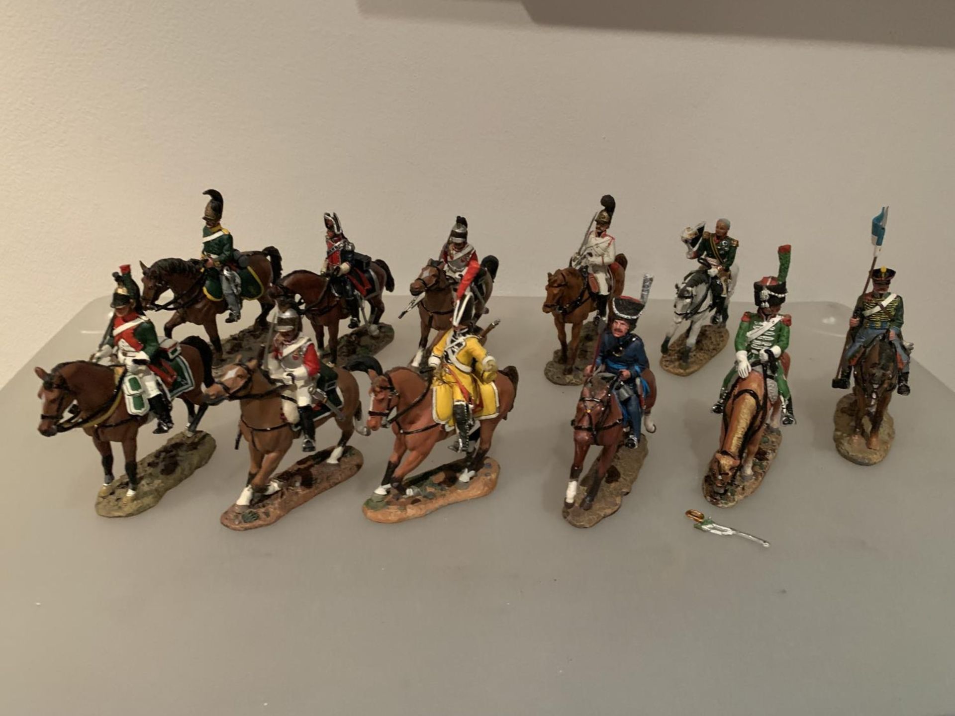 ELEVEN DEL PRADO DIE CAST NAPOLIONIC ERA FIGURES OF SOLDIERS ON HORSEBACK TO INCLUDE SPANISH,