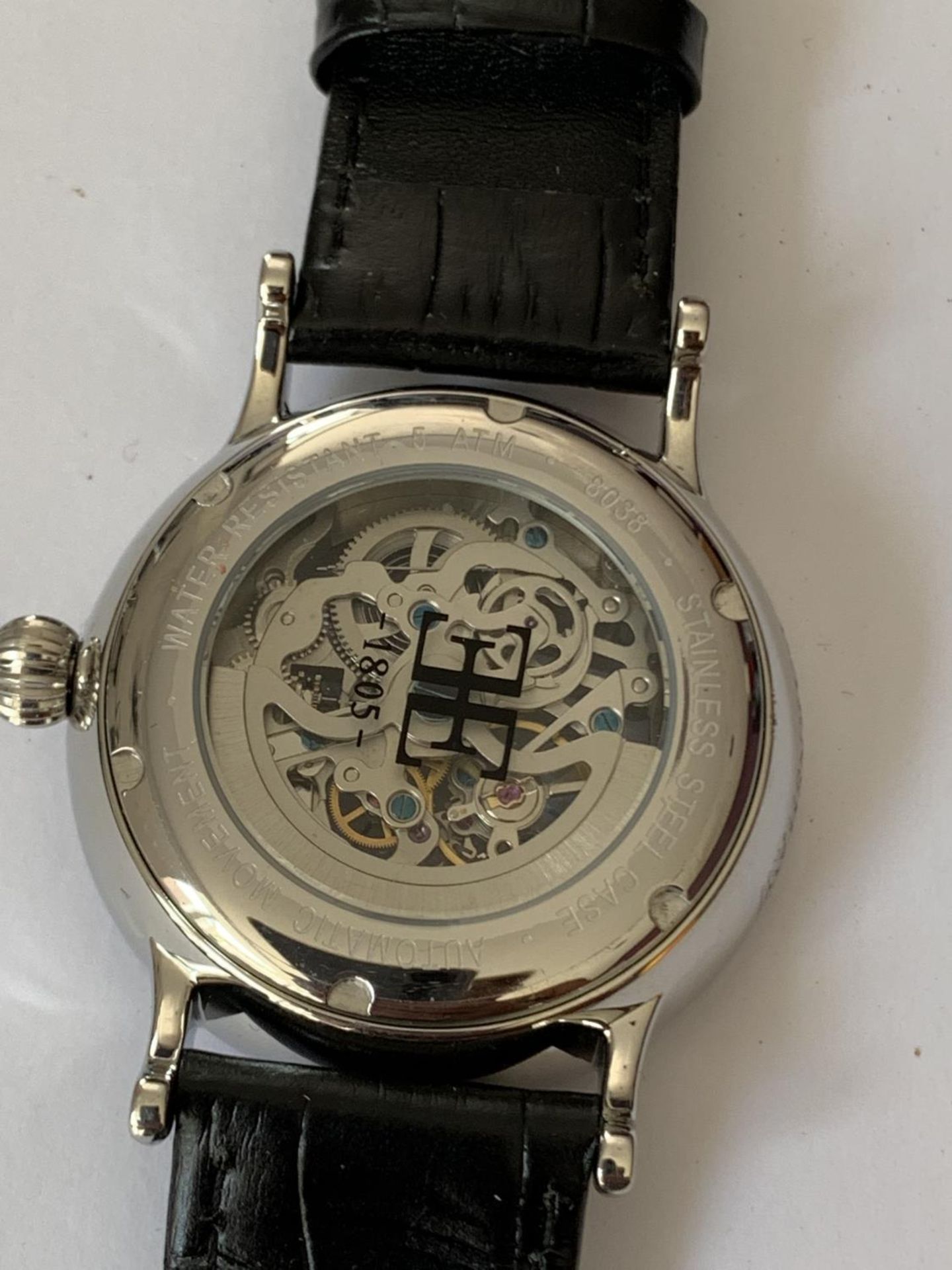 A GENTS EARNSHAW SKELETON AUTOMATIC WRISTWATCH - Bild 3 aus 3