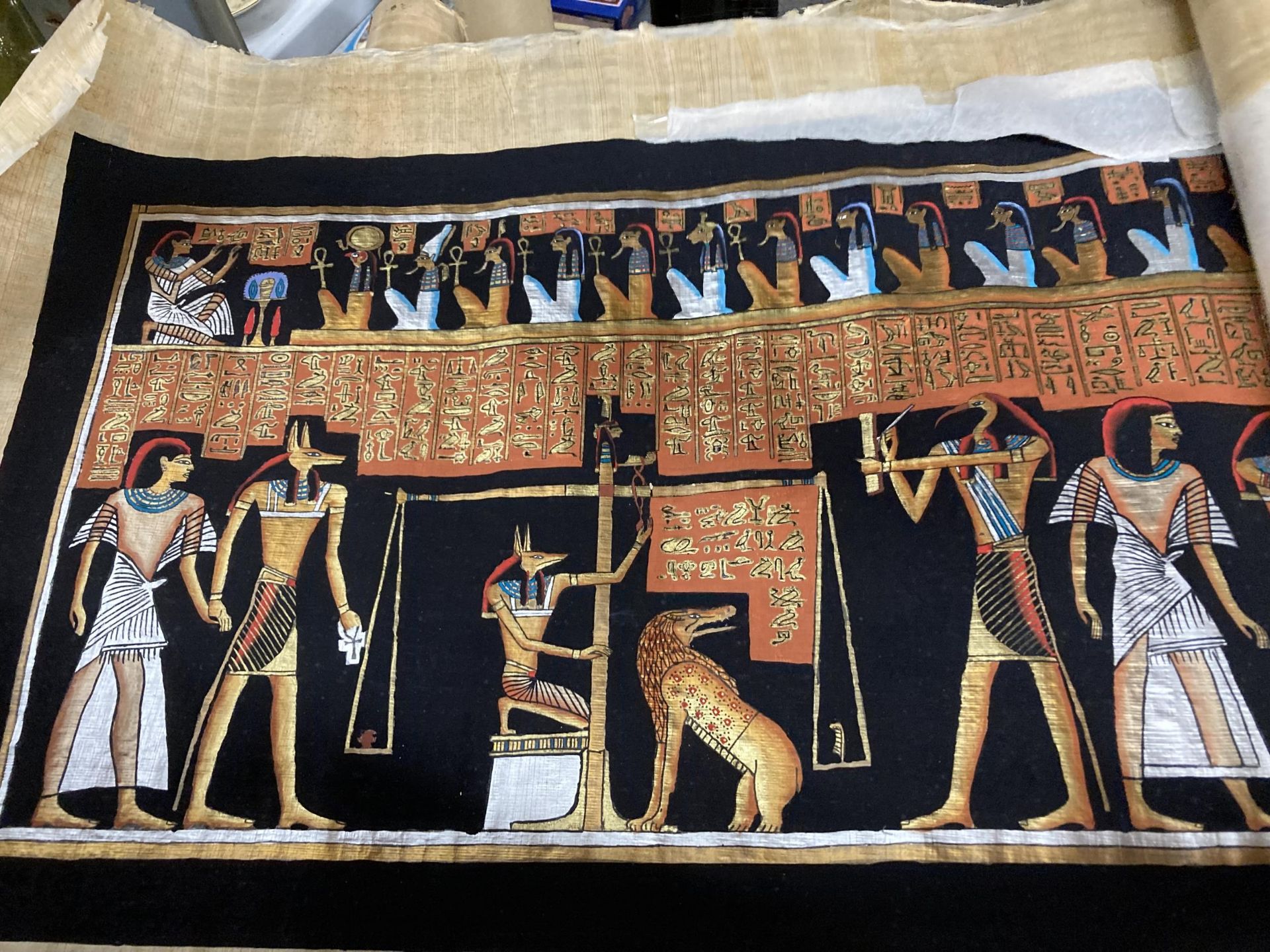 TWO EGYPTIAN PRINTS ON PAPYRUS