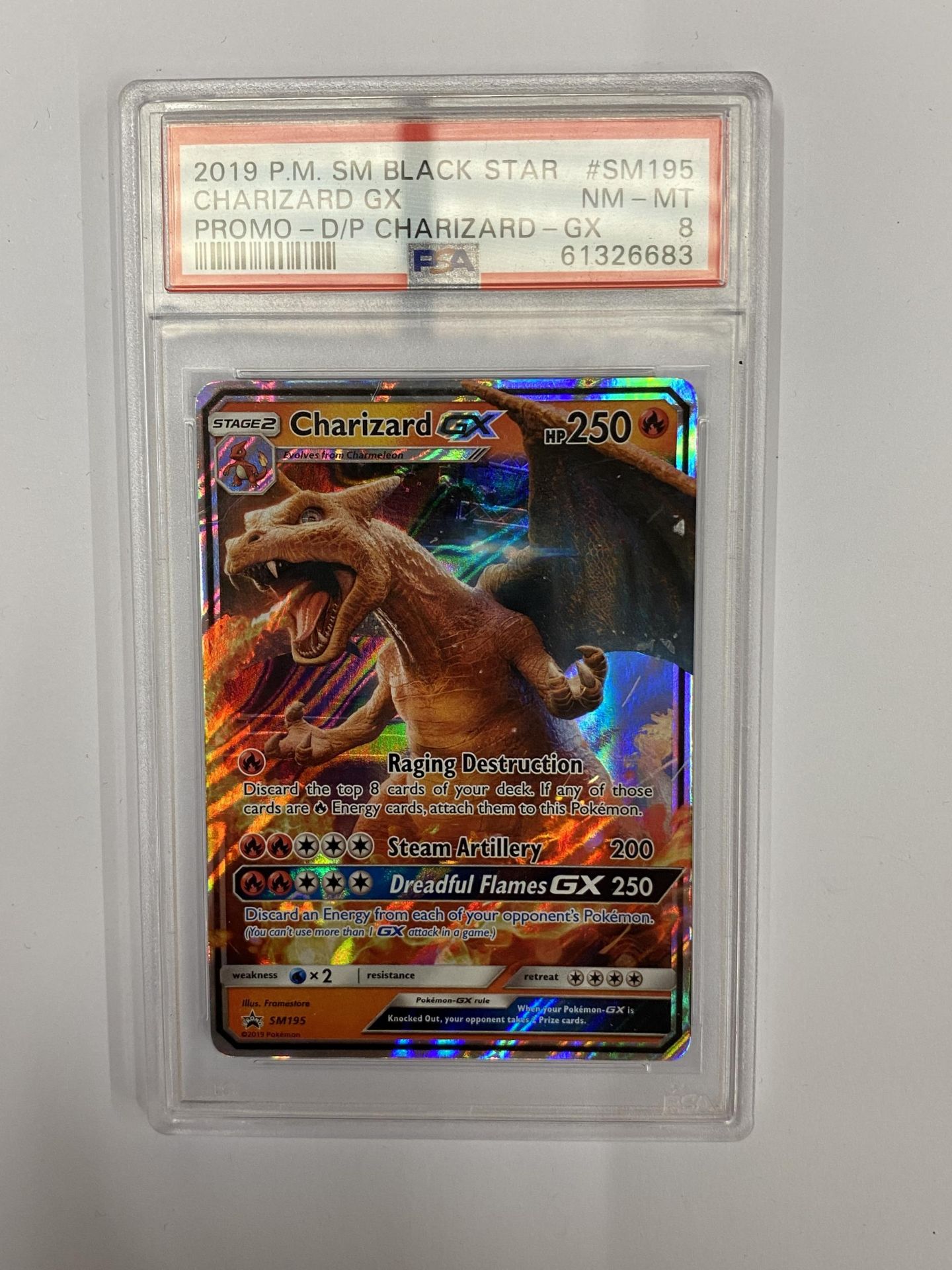 A GRADED POKEMON CARD - 2019 CHARIZARD GX DETECTIVE PIKACHU PROMO - PSA GRADE 8