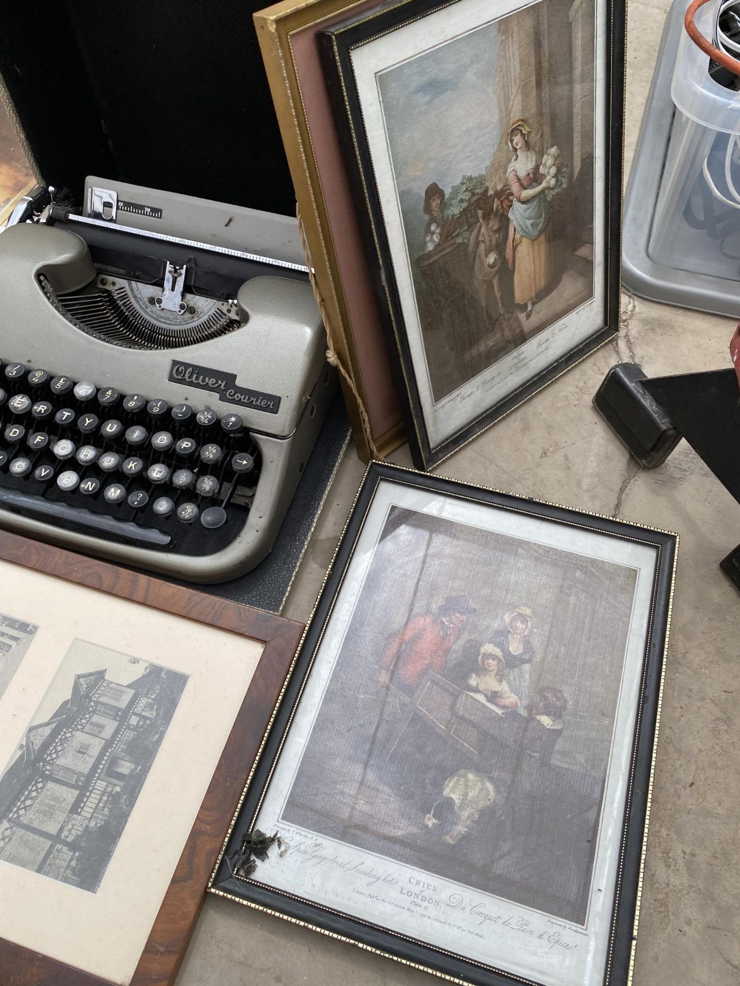 AN OLIVER TYPEWRITER AND SIX FRAMED PRINTS - Image 5 of 5