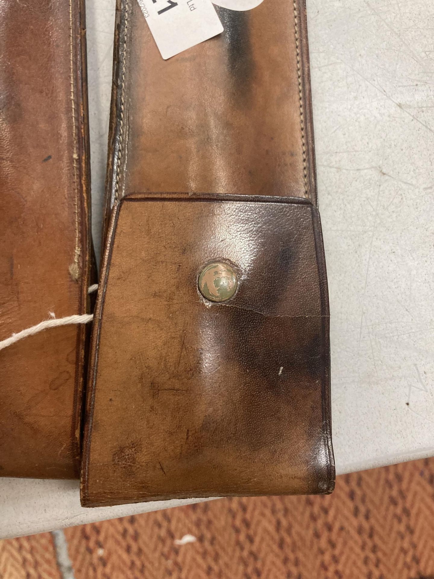 TWO VINTAGE LEATHER HOLDERS - Image 2 of 2