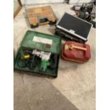 AN ASSORTMENT OF ITEMS TO INCLUDE AN HITACHI SDS DRILL AND A FUEL CAN ETC