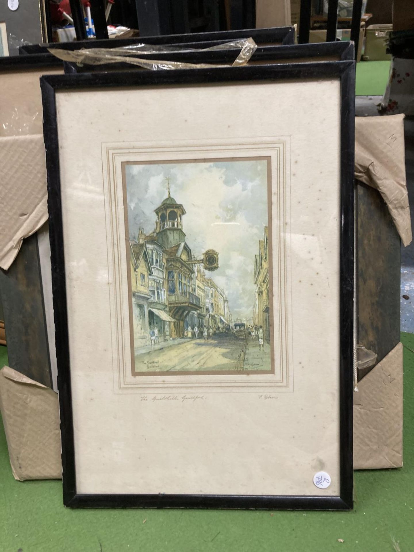 A COLLECTION OF FRAMED PRINTS AND ENGRAVINGS, WATERCOLOUR OF A MAN ETC - Image 6 of 8