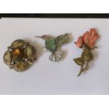 THREE BROOCHES ONE SILVER