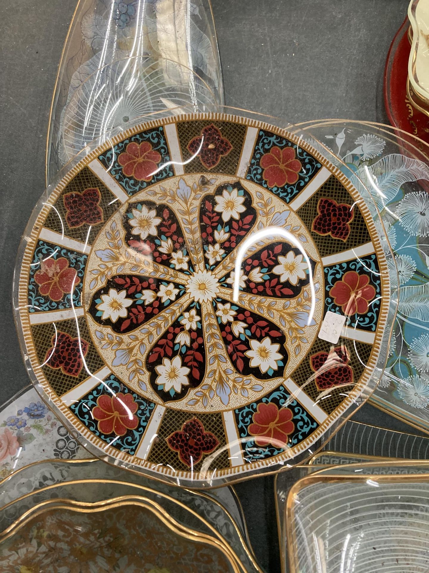 A LARGE QUANTITY OF PATTERNED GLASSWARE PLATES AND SANDWICH TRAYS, ETC - Image 2 of 7