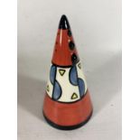 A HANDPAINTED AND SIGNED LORNA BAILEY CONICAL SIFTER LIMITED EDITION 57/250 BEACH PATTERN HEIGHT