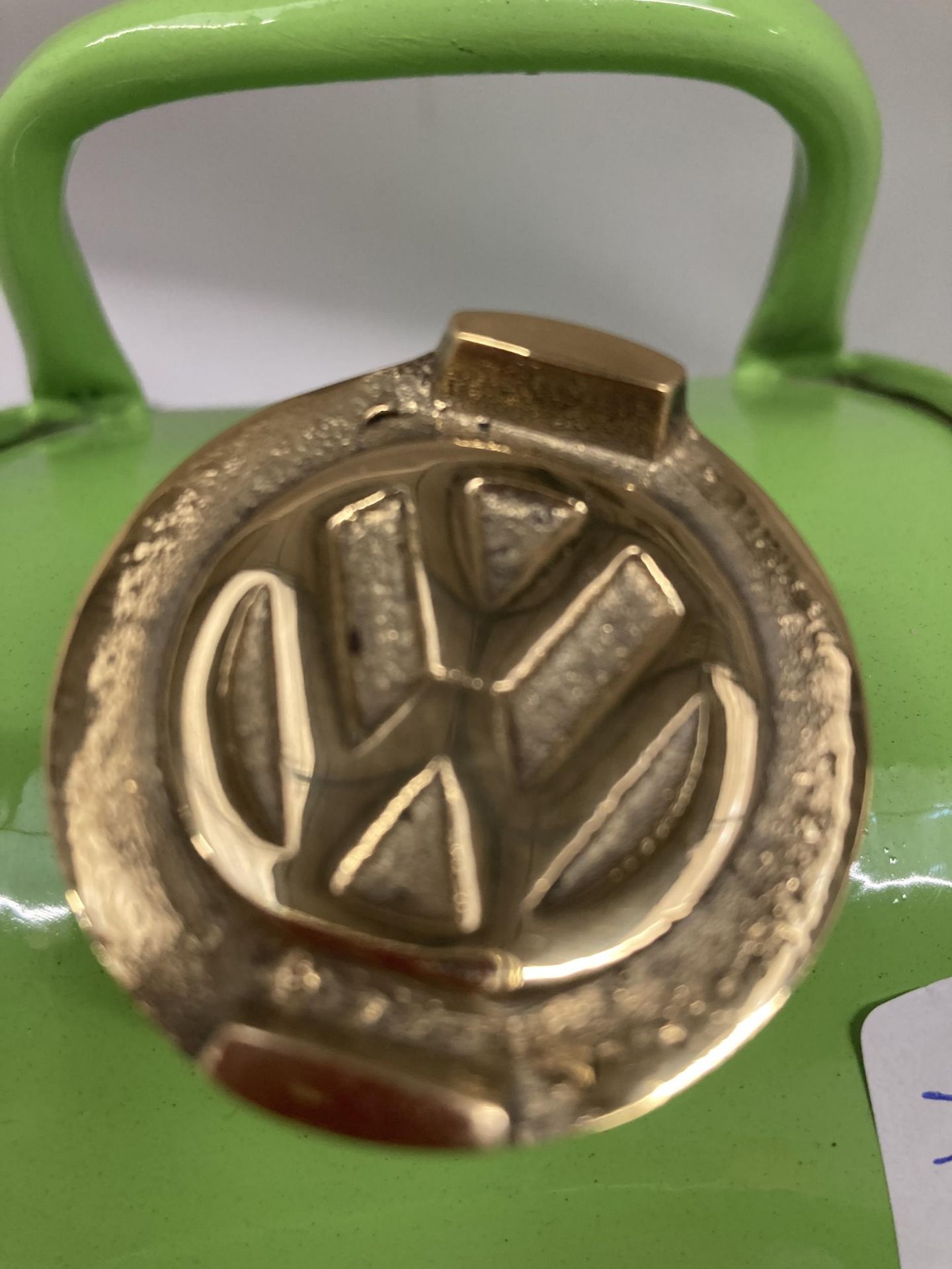 A GREEN VW METAL PETROL CAN WITH BRASS TOP - Image 3 of 3