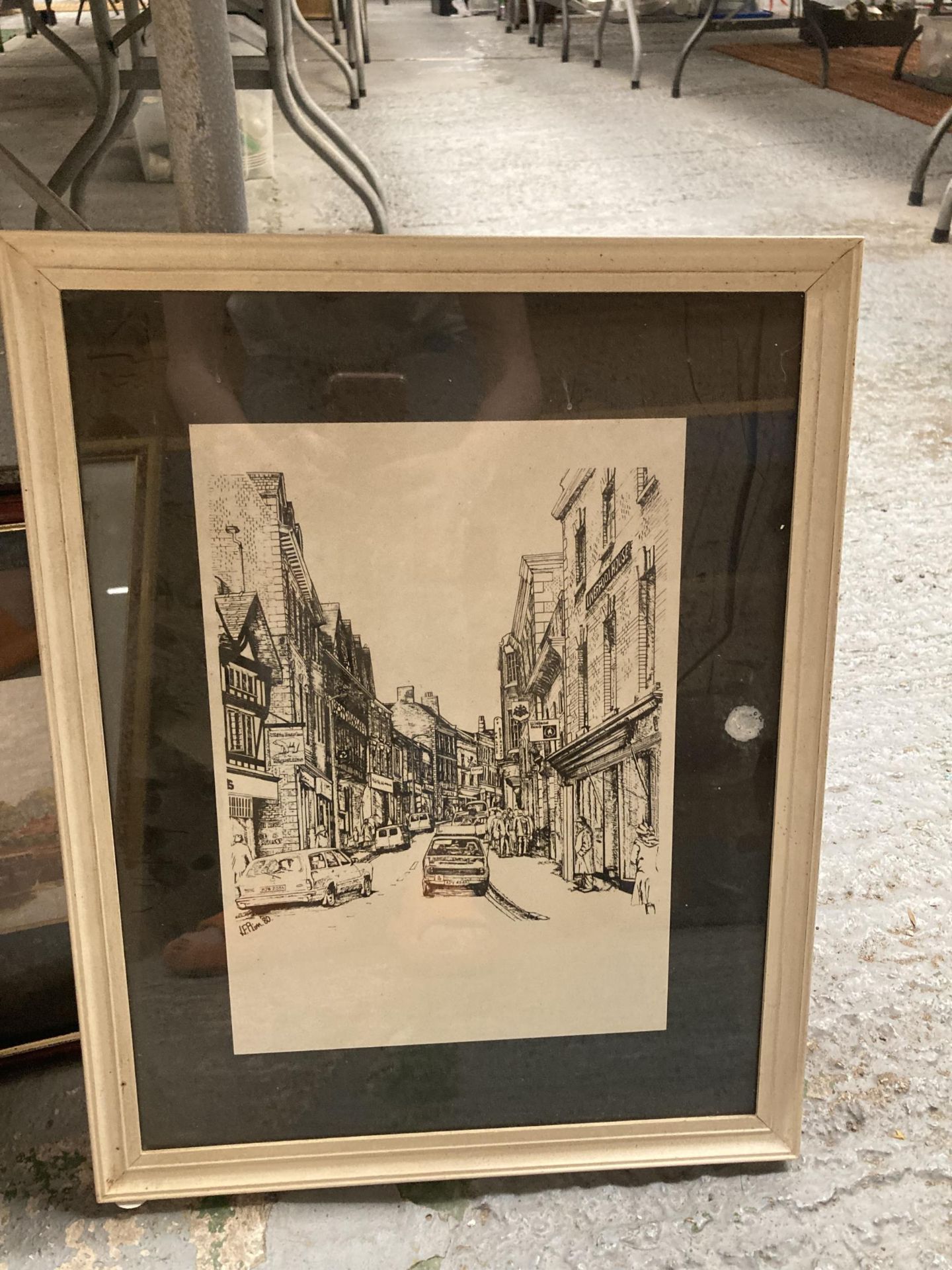 A COLLECTION OF SIX PRINTS TO INCLUDE STREET SCENE, TOAD SCENE ETC - Image 2 of 4