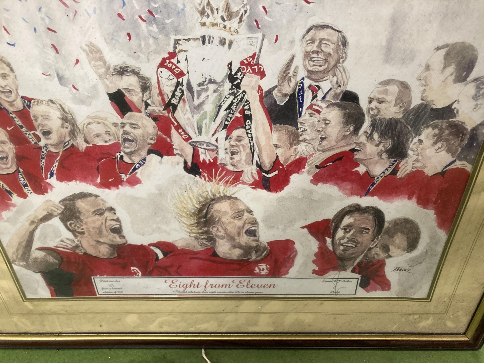 A MANCHESTER UNITED 'TEAM OF THE 90'S MIRROR - FADED AND A LIMITED EDITION 115/950 PRINT OF 'EIGHT - Image 3 of 3