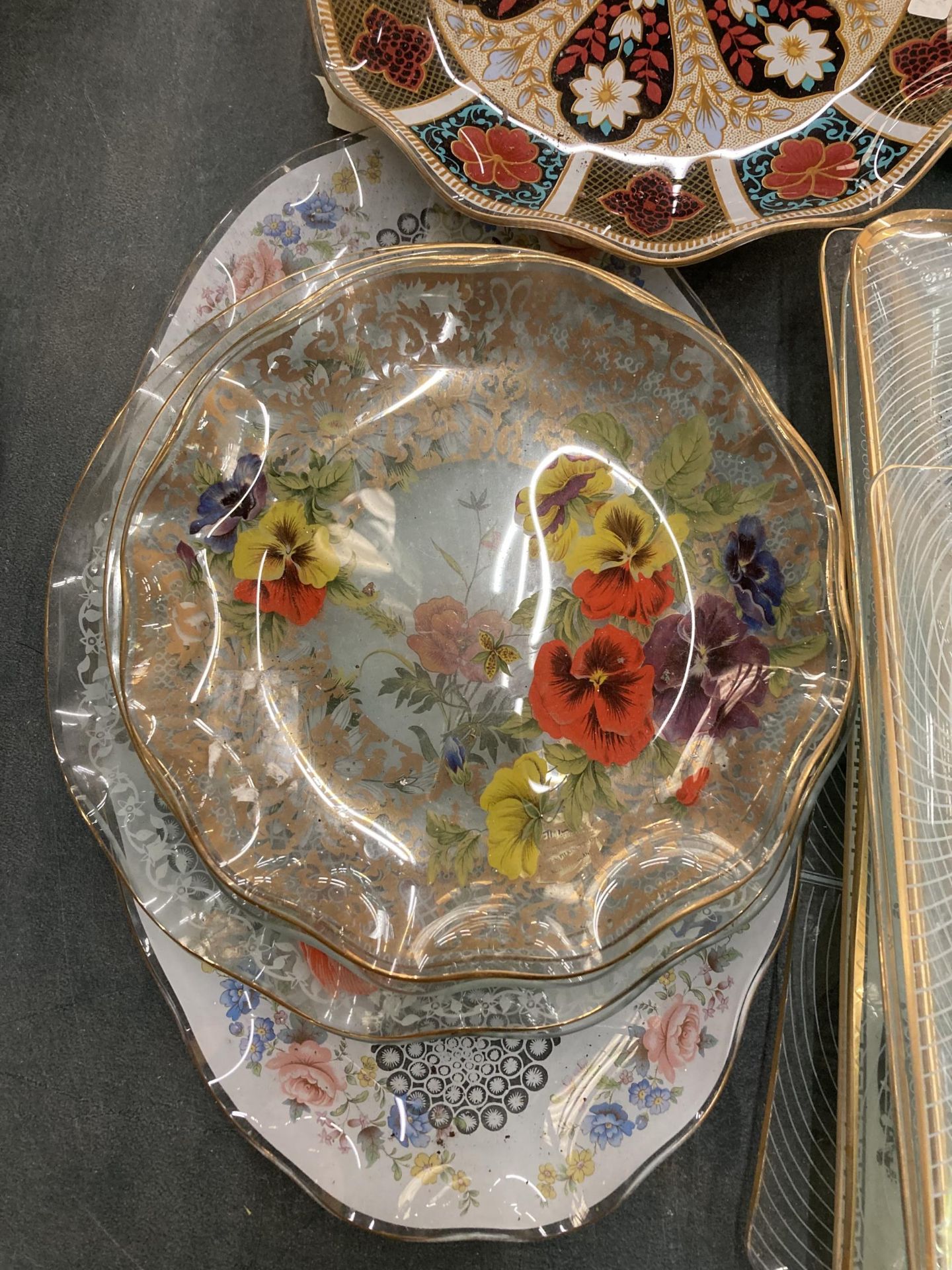 A LARGE QUANTITY OF PATTERNED GLASSWARE PLATES AND SANDWICH TRAYS, ETC - Image 7 of 7