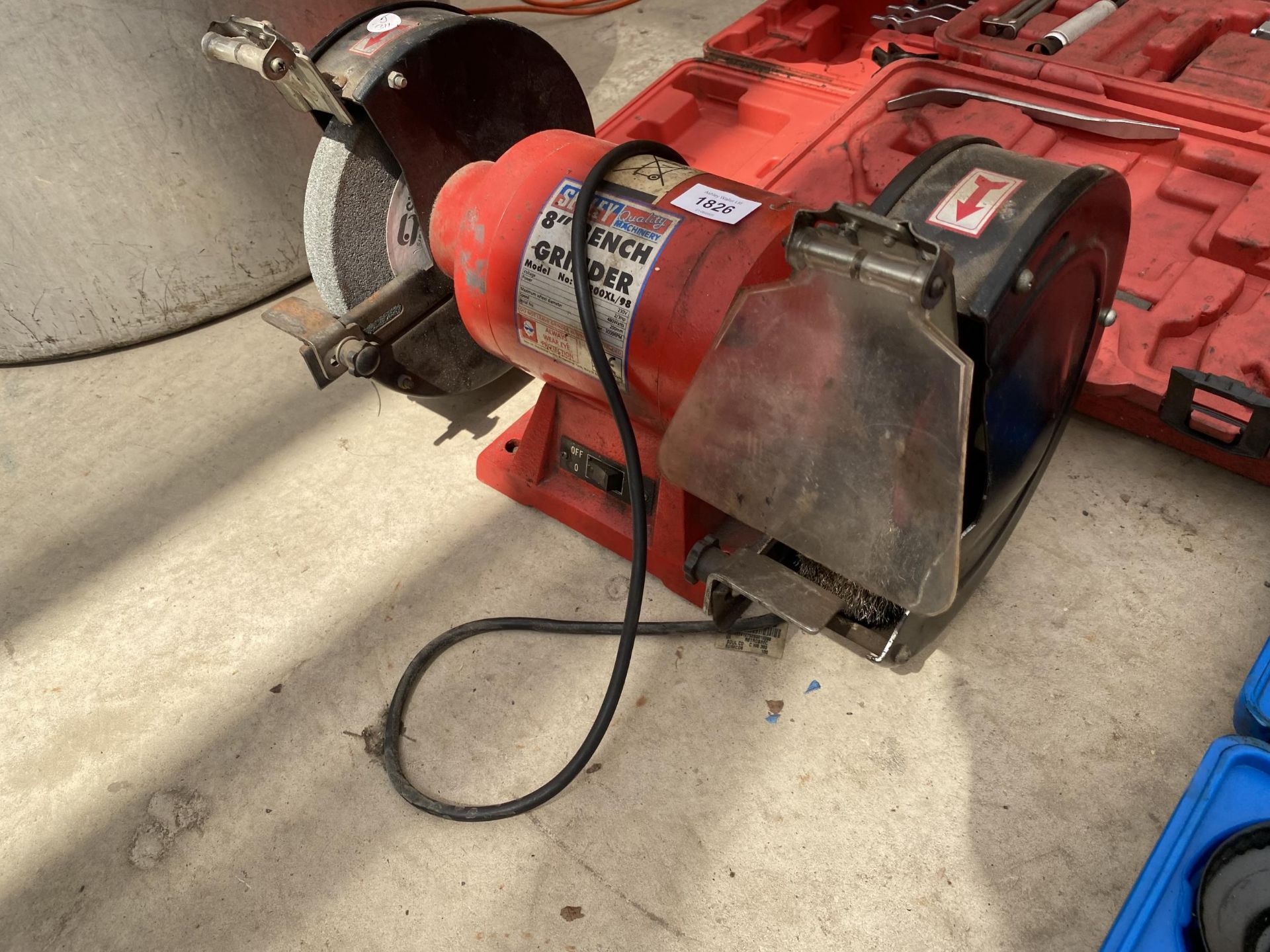 A SEALEY ELECTRIC 8" BENCH GRINDER