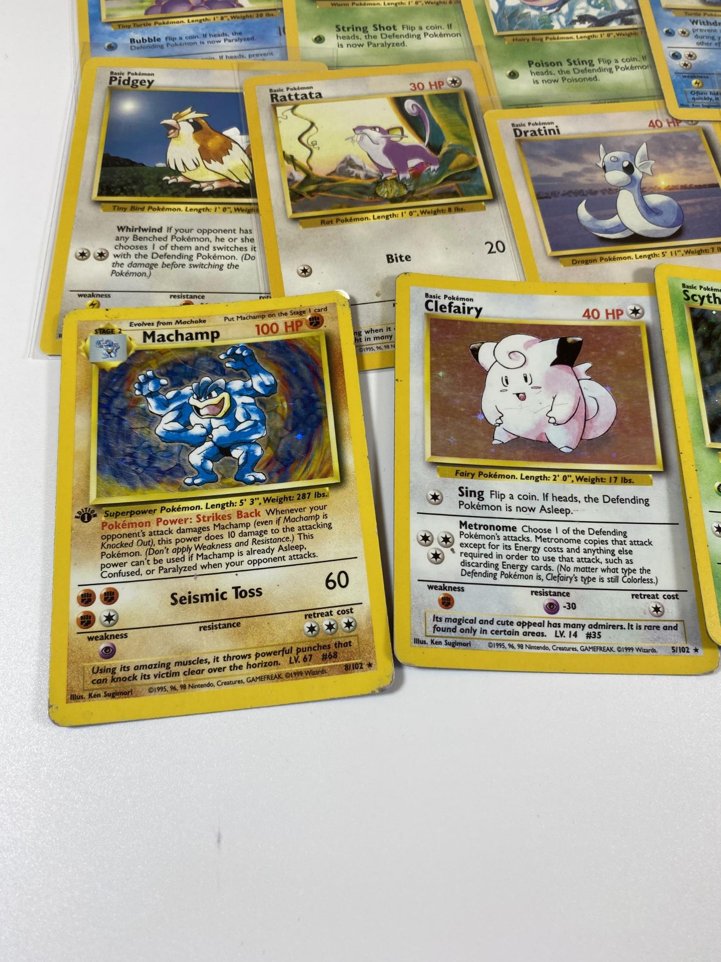 A COLLECTION OF 1999 POKEMON BASE SET CARDS, 1ST EDITION HOLO MACHAMP AND OTHER HOLOS, RAICHU, - Image 2 of 6