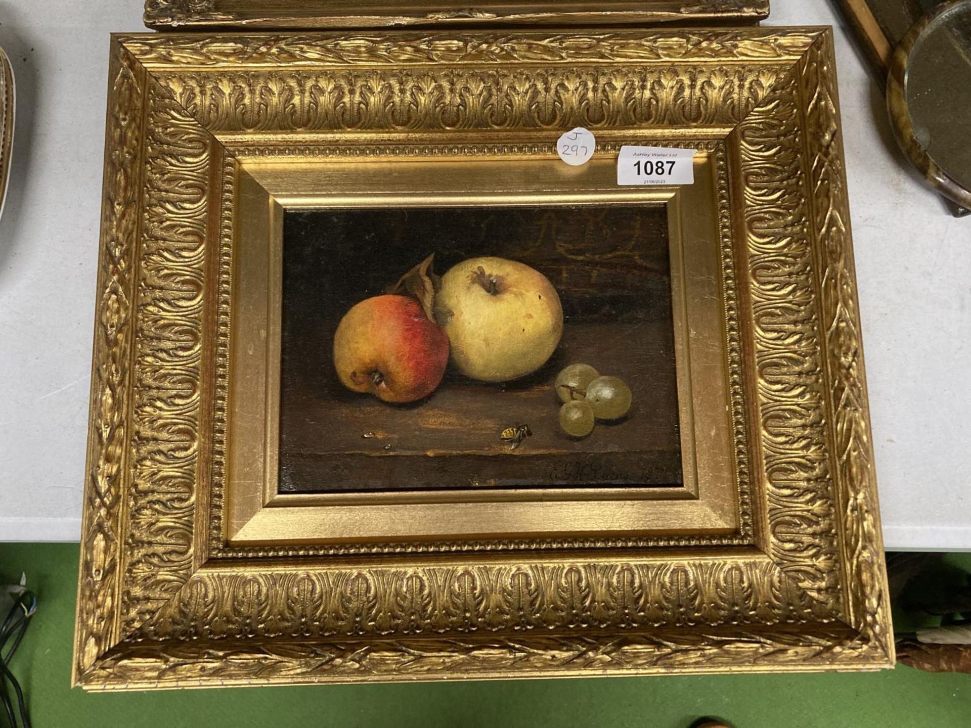 A 19TH CENTURY GILT FRAMED STILL LIFE OIL PAINTING BY EDWARD GEORGE HANDEL LUCAS, SIGNED E.G.H LUCAS - Image 3 of 6