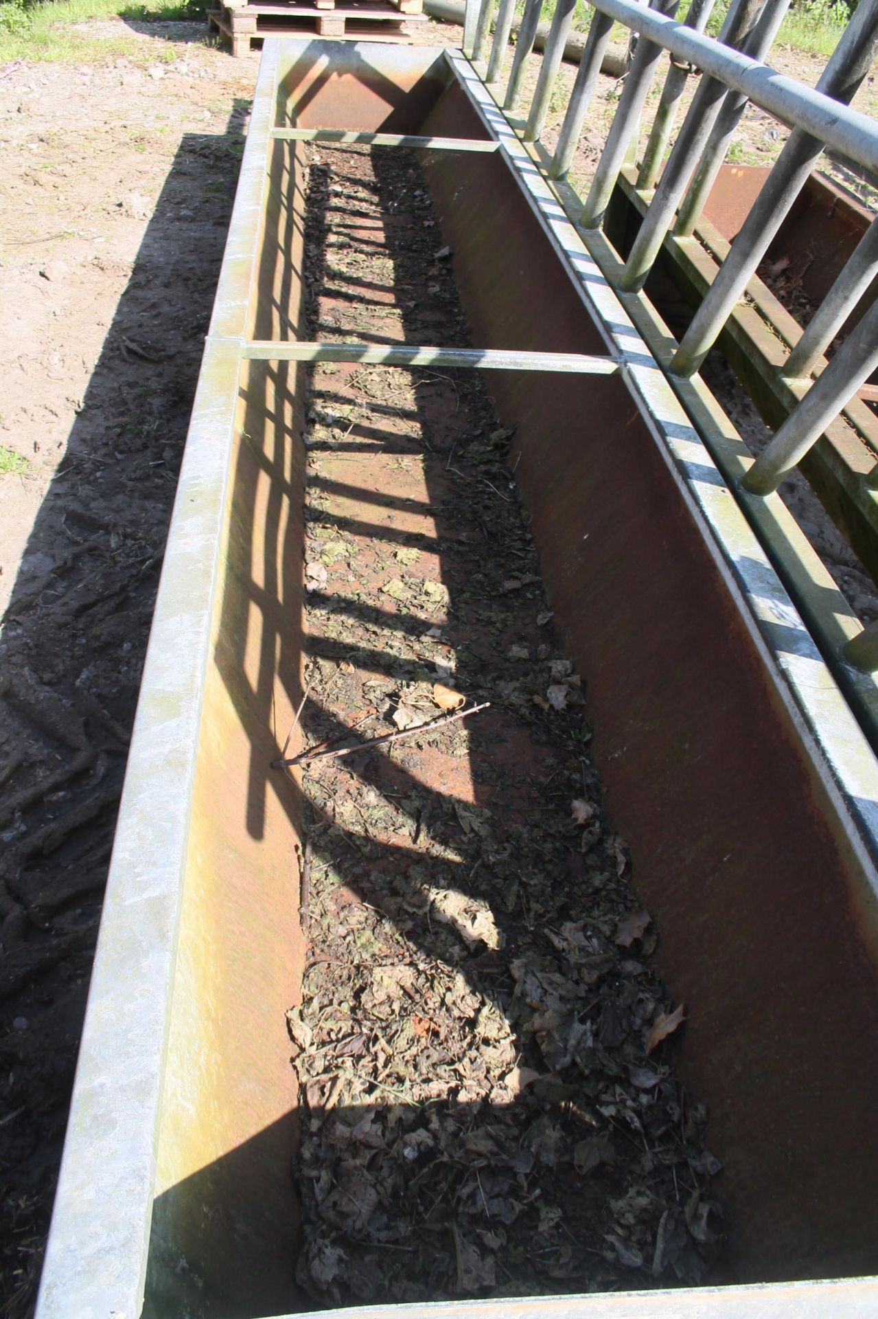 G.I. FEED TROUGH/BARRIER 15' WIDE X 30" WIDE X 20" DEEP + VAT - Image 2 of 2