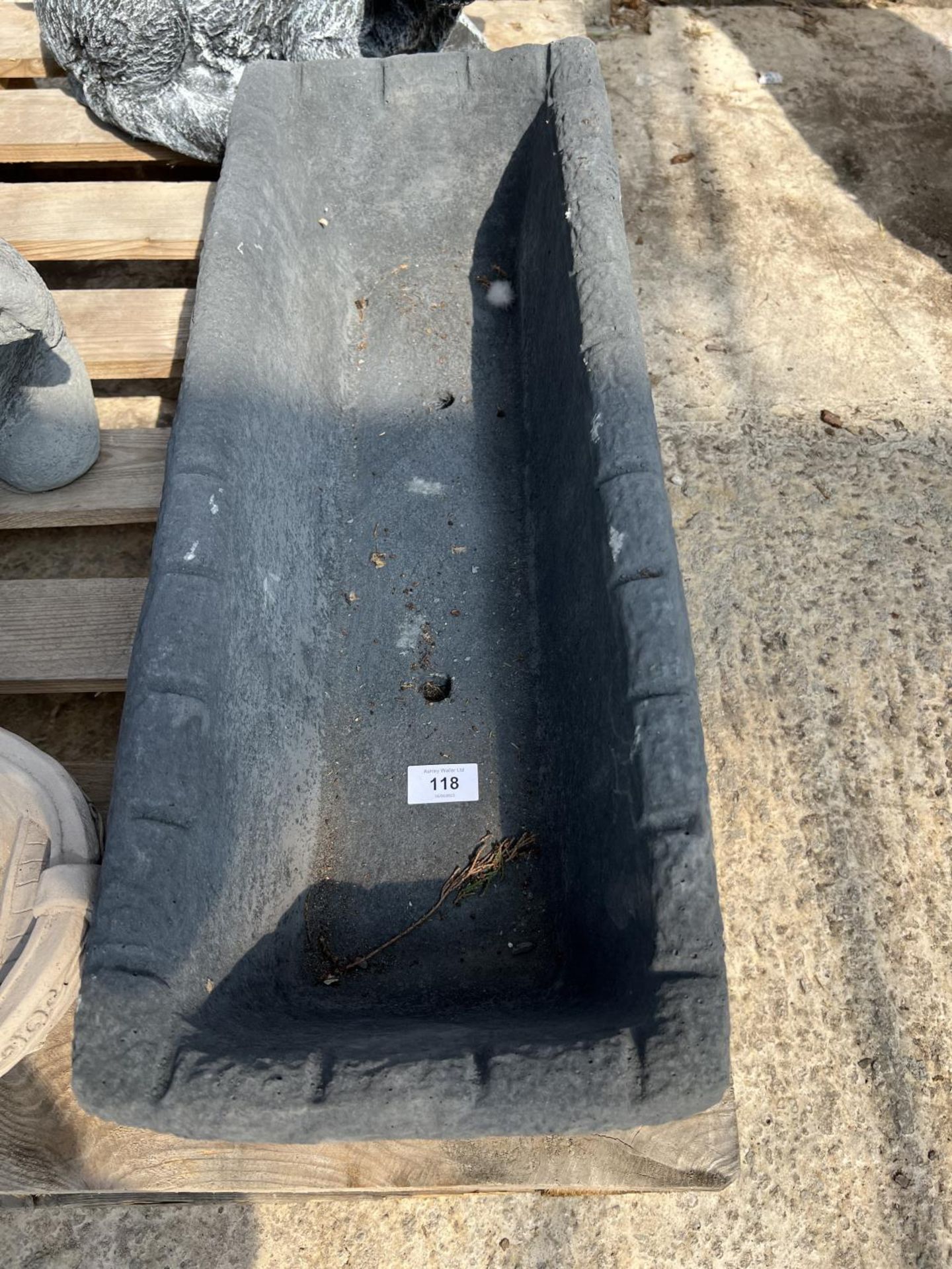 ONE CONCRETE TROUGH PLANTER NO VAT