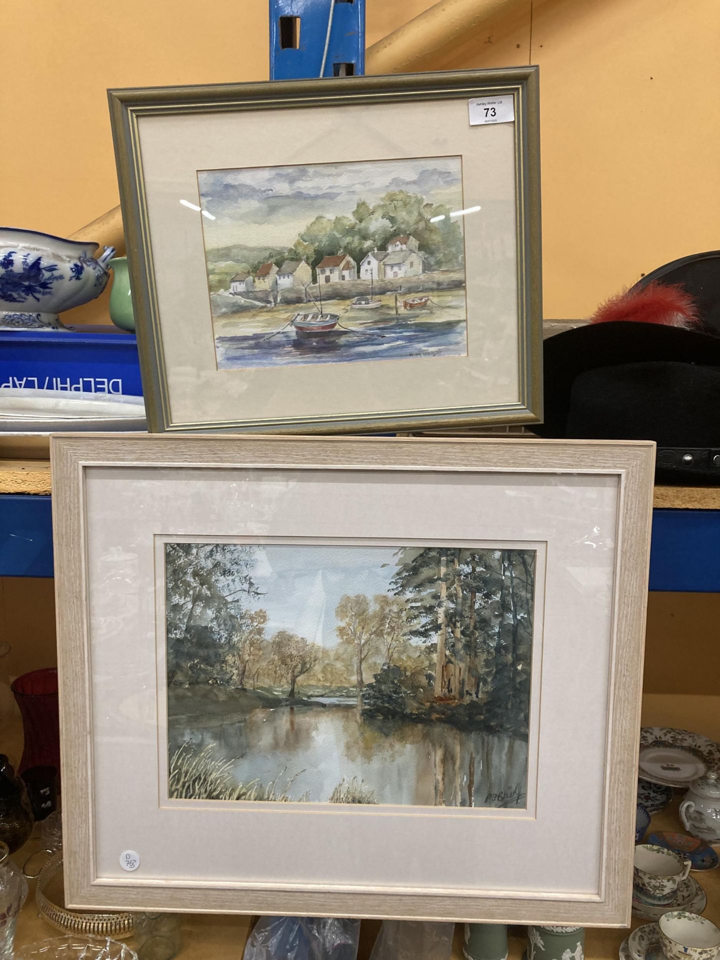 TWO FRAMED WATERCOLOURS , R.M WEIGHT & OTHER INDISTINCTLY SIGNED
