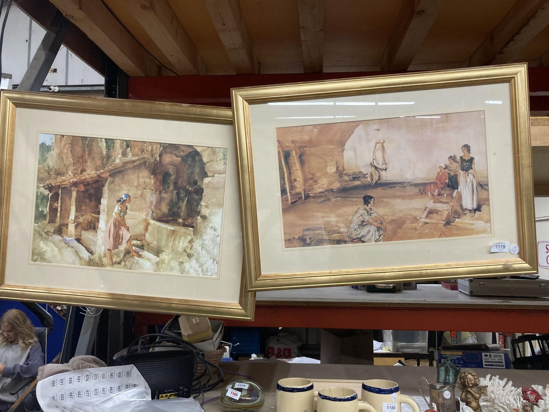 A PAIR OF GILT FRAMED WILLIAM RUSSEL FLINT PRINTS