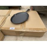 APPROXIMATELY TEN AS NEW AND BOXED CAST IRON SKILLET PANS