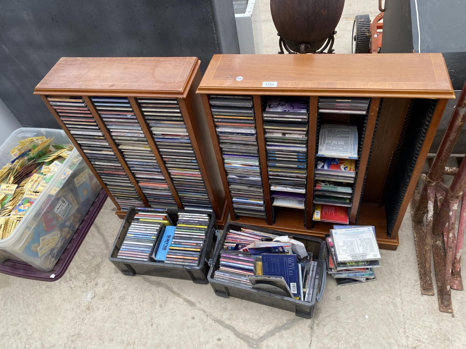 TWO CD RACKS AND A LARGE COLLECTION OF CDS