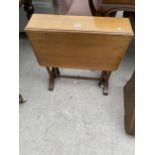 A VICTORIAN OAK SUTHERLAND TABLE, 31X24" OPENED