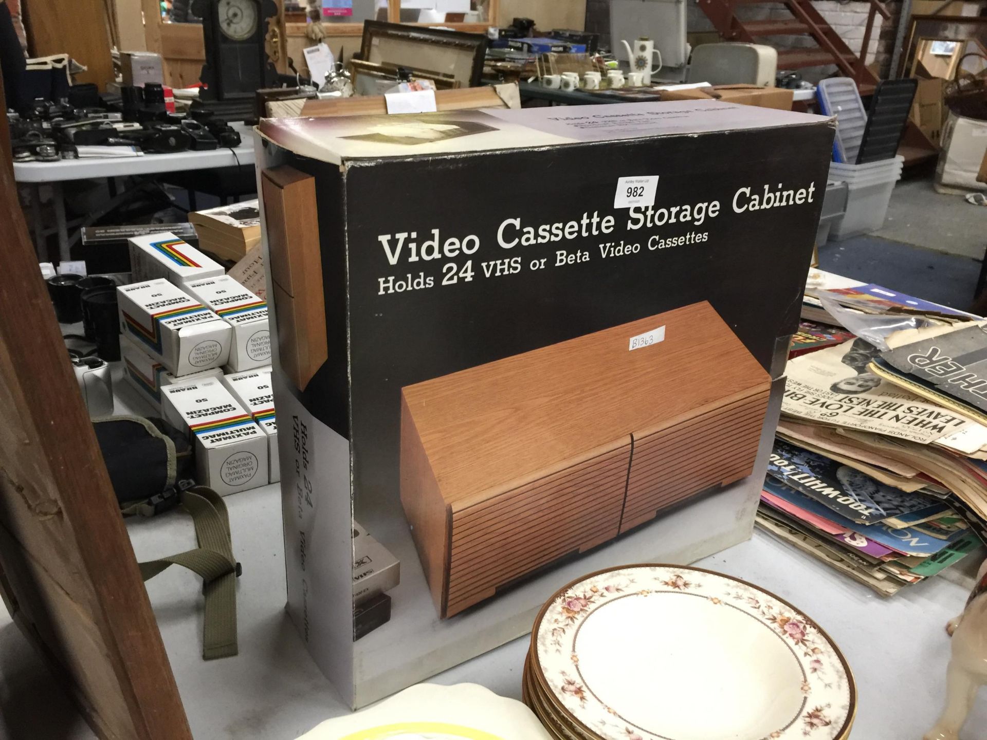 A VINTAGE VIDEO CASSETTE STORAGE CABINET - BOXED - Image 2 of 2