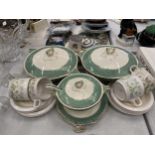 A QUANTITY OF J & G MEAKIN 'FLORIDA' DINNERWARE TO INCLUDE SERVING TUREENS AND PLATES, HORNSEA