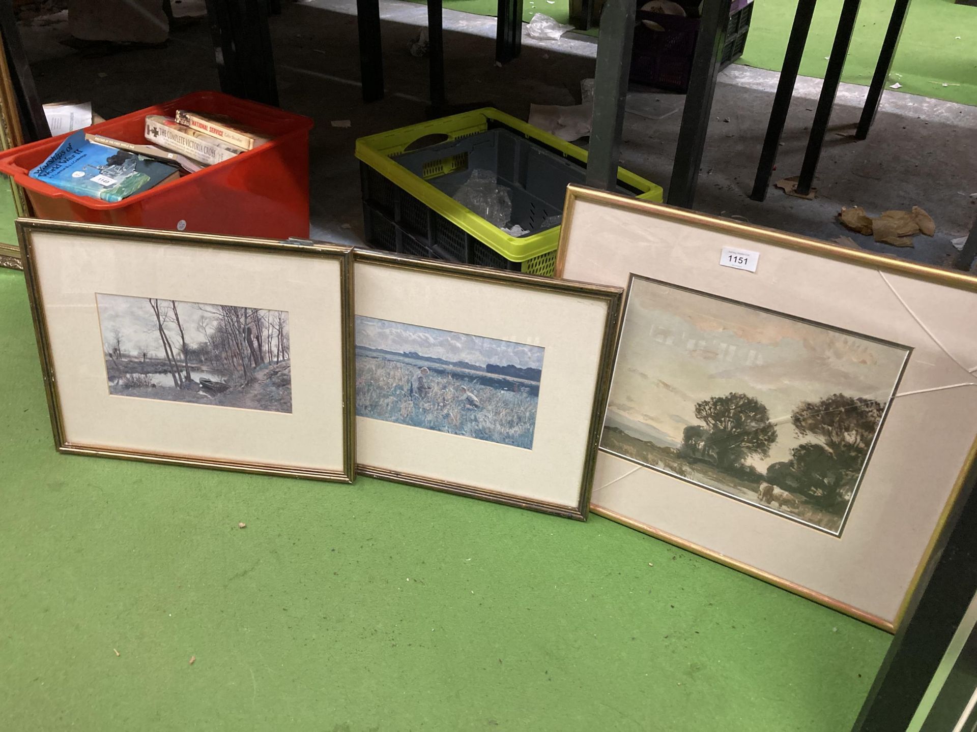 A GROUP OF THREE GILT FRAMED PRINTS