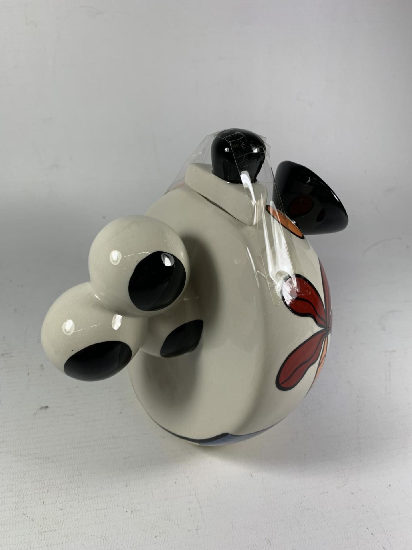 A LORNA BAILEY HANDPAINTED AND SIGNED BALLOON HANDLED TEAPOT TROPICANA - Image 3 of 4