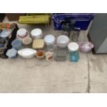 AN ASSORTMENT OF ITEMS TO INCLUDE CERAMIC PLANT POTS AND KITCHEN ITEMS ETC