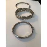 THREE SILVER BANGLES