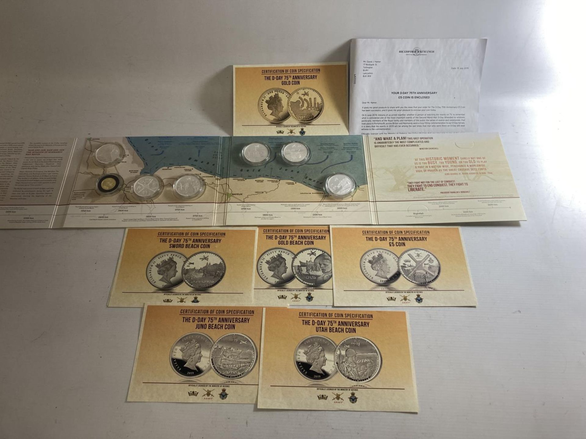 THE BRADFORD EXCHANGE “D-DAY 75 TH ANNIVERSARY” COIN COLLECTION , WHICH INCLUDES THE ONE POUND - Image 4 of 5