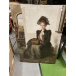 AN UNFRAMED PRINT OF A LADY, SIGNED G.CIROCCO