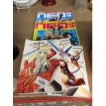 THREE VOLUMES OF 'ALICE ON DEADLINES' BY SHIRO IHARA PLUS THREE MANGA MAGAZINES