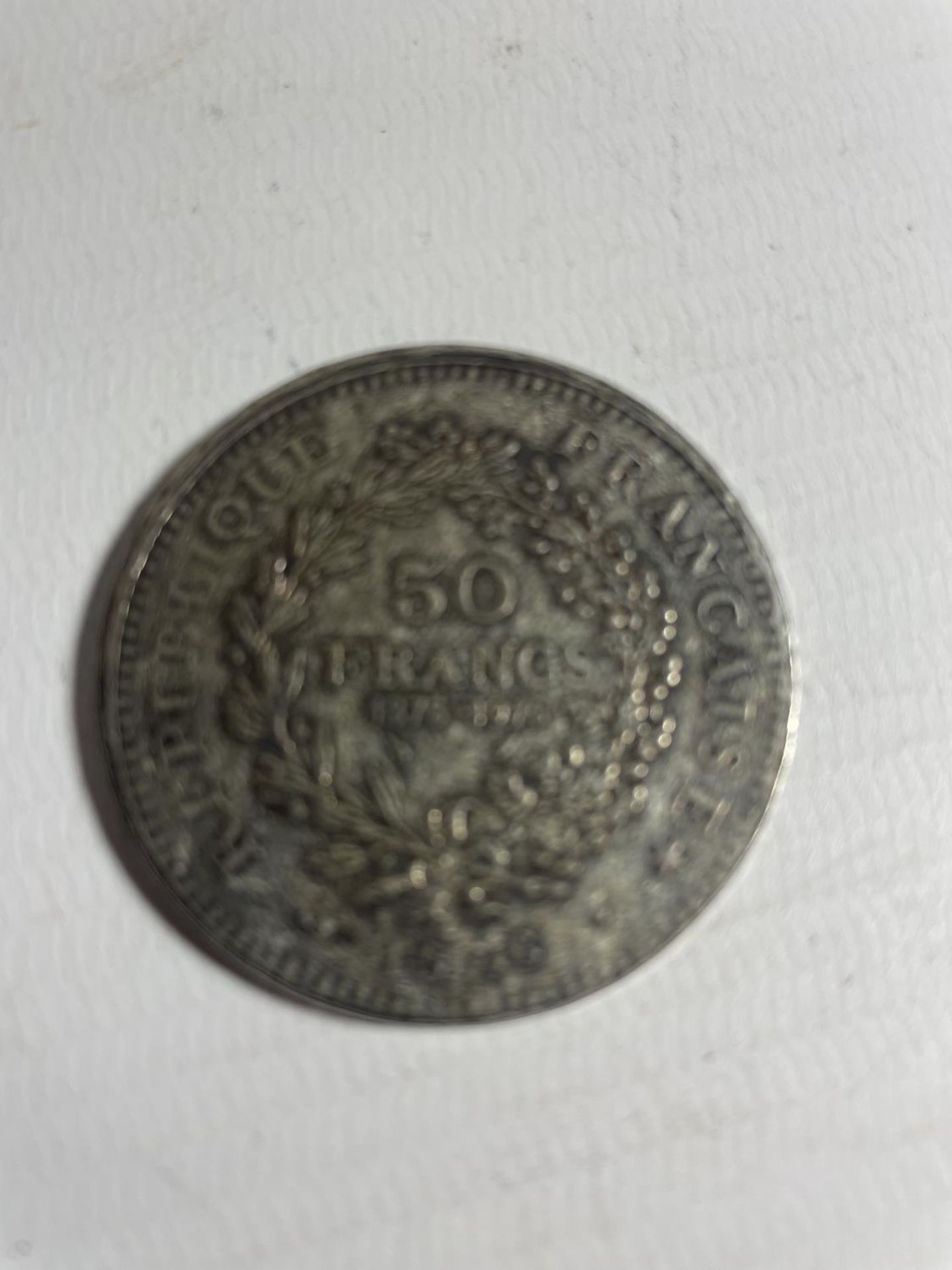 FRANCE , 1876 50 FRANC SILVER COIN - Bild 3 aus 3