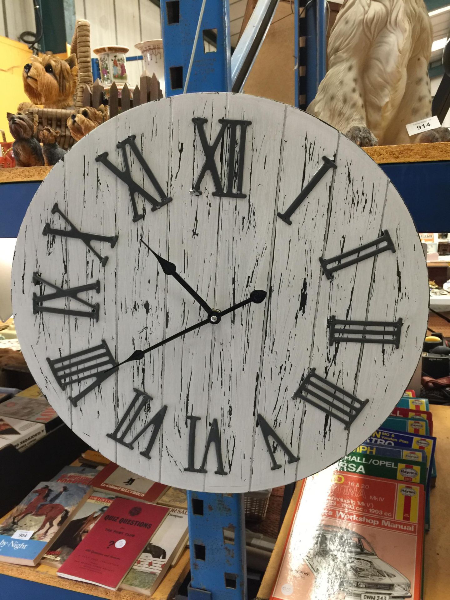 A VINTAGE STYLE WOODEN WALL CLOCK
