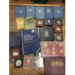 MIXED LOT OF COINS IN TIN BOX , CHIEFLY UK AND BERMUDA , TO INCLUDE UK YEAR SETS , 1966 , '67 & '