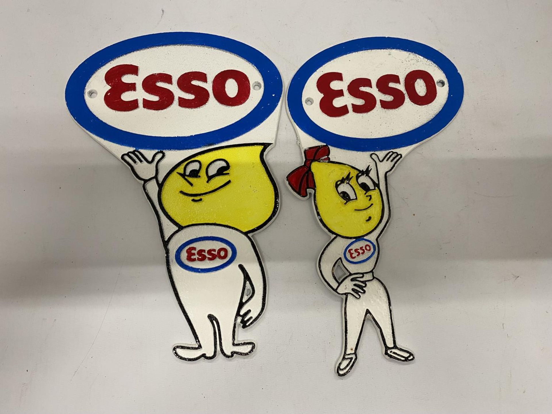 A PAIR OF ESSO SIGNS, MR AND MRS DRIP